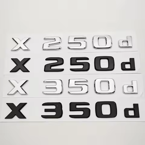 3D ABS Chrome Black Car Logo X250d X350d Emblem for Mercedes Benz Rear Trunk Badge X 250 350 d Lette