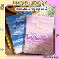 SKY GARDEN Plastic Notebook Cover with Replaceable Paper Size A5 B5 DIY Notebook/Notebook Refill Pea
