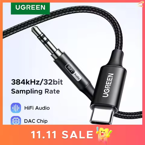 UGREEN DAC USB-C to 3.5mm Adapter Type C 3.5 mm Headphone Male Jack Plug Adapter Car Auxiliary Stere