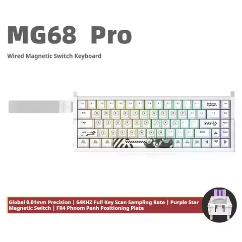 Irok MG68 SE Pro MAX Keyboard Wired Hot Swap RGB 0.01 Accuracy 8K Gamer Mechanical Keyboard E-Sports