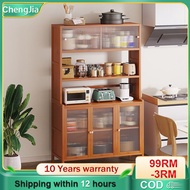 MYBamboo Kitchen Cabinet Kabinet Dapur Acrylic Kitchen Storage Racks Almari Dapur Ikea Microwave Ove