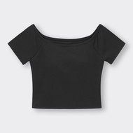 女裝 bra-feel短版一字領T恤(短袖) 349766