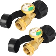 RV Propane Tank Gauge Level Indicator, 2PCS Color Coded Gas Pressure Meter for 5-40lb LP Tanks, Glow
