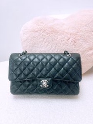 (尖沙咀門市💖) 近新 Chanel cf 25 classic flap medium 黑銀荔枝牛皮