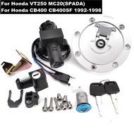 CB 400 VT 250 Motorcycle Ignition Switch Fuel Gas Cap Seat Lock Key Set For Honda CB400 CB400SF 1992