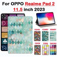 NEW High Quality Tablet Protective Realme Pad 2 11.5'' 2023 Fashion Art Painting Color Plaid Emoji Anti Flip Leather Stand case  OPPO Realme Pad 2 11.5 inch 2023 REALME PAD 2 CASE