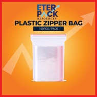 [Ready Stock] 100/200pcs Transparent Zipper Bag Thick 0.10mm Zip Lock Bag Food Grade PE Plastic Pack