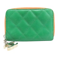 綠色 羊皮 零錢包 銀釦【CHANEL 香奈兒】