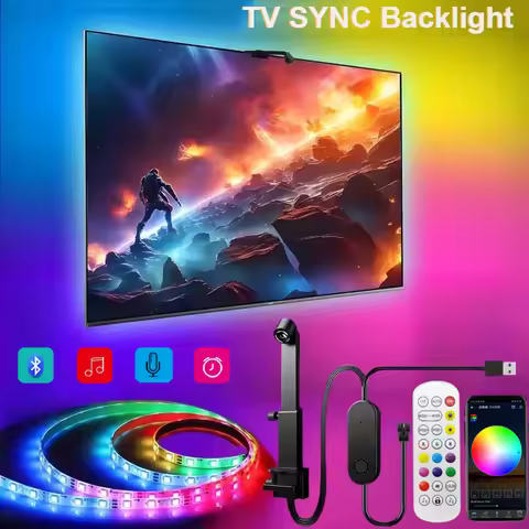 TV Color Picking Light Strip Light PC/TV SYNC Backlight RGB LED Tape Bluetooth App Control Music Syn