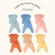 MOOI Setelan Piyama Anak Bayi CPR Polos Warna (( BUTTON PAJAMAS Set ))