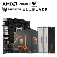 【重磅價】AMD【6核】Ryzen5 7600+華碩 TUF GAMING B650M-E+Acer Predator Pallas II DDR5-6000 16G*2(銀)+WD_BLACK SN850X 1TB