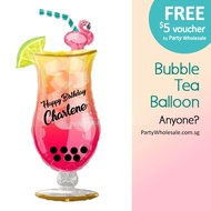 [SG SELLER] Customised Bubble Tea Helium Balloon Flamingle Tropical Drinks Surprise Party Wholesale 