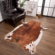 Terrug พรมหนังวัวขนาดเล็กตกแต่งตะวันตก3.6X2.3 Feet Premium Western Cow Print Rug Faux Cowhide Rug Fo