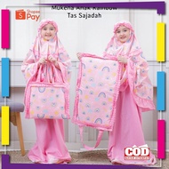 Indonesian Prayer Rug Center/ - Rainbow Pink Children's Prayer Rug Bag