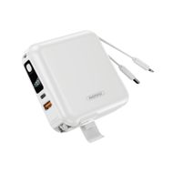 Remax Power Bank undefined ความจุ 15,000 mah รุ่น W1501- แบตสำรองรุ่นฮิต มีปลั๊ก มีสาย มีสายชาร์จในต