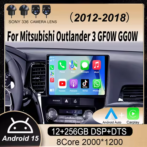 Android15 video Player Carplay Auto Car Radio For Mitsubishi Outlander 3 GF0W GG0W 2012-2018 Multime