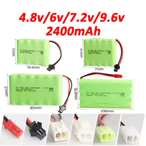 4.8v/6v/7.2v/9.6v 2400mAh Rechargeable Battery or 3000mAh Nimh AA Battery Pack for Rc Toys Cars Tank