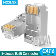 HOOLNX 2 Piece CAT6 STP RJ45 Connector, Ethernet End, Modular Plug, Gold Plated 50μ 8P8C for 23-24 A