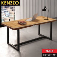 KENZZO: LEIA Solid Rubber Wood Steel Leg Dining Table / Office Table 120*60 CM โต๊ะ โต๊ะอเนกประสงค์