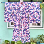 Kimono Yukata Kids Size 130 Blue Japanese Vintage