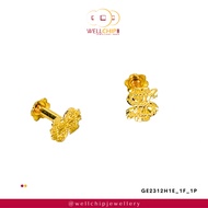 WELL CHIP Money Sign Gold Earstud- 916 Gold/Anting-anting Emas - 916 Emas
