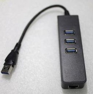 USB3.0三PORT集線器+RJ45 1G網卡集線器