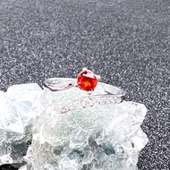 潤苒。戒指 半銀 療癒 能量 增強自信心 l 橙石榴石 芬達石 l