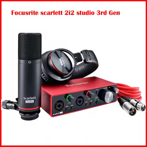 Focusrite Scarlett 2i2 Studio Pack 3rd Gen HP60 Headphones CM25 Microphone MkIII USB Professional Au