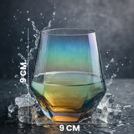 Gelas Minum Kaca Diamond Premium Estetik Transparan untuk Cocktail Whisky Ice Coffee