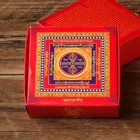 Tibetan Buddhist mantra peace blessing prayer sacrifice religious ceremony three color paper