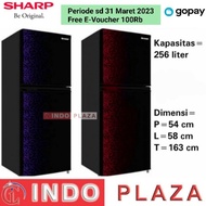 KULKAS 2 PINTU JUMBO TANPA BUNGA ES (NO FROST) GLOSSY DOOR SHARP