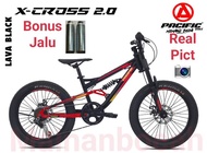 TERMURAH SEPEDA MTB PACIFIC X CROSS 2.0 SEPEDA GUNUNG 20 INCH PACIFIC FULL SUSPENSION
