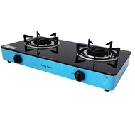 Lucky Flame 2-Burner Tabletop Gas Stove Black Mirror AI-102-Blue