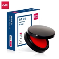 Deli9868Ink Pad Ink Block Ink Pad Box Quick-Drying Ink Pad Indonesian Red Ink Small Ink Pad Financia