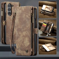 Multifunctional Retro Leather Wallet Casing For Samsung Galaxy Z Fold ZFold 7 6 5 4 ZFold6 SM-F956B 