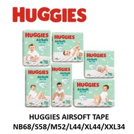 HUGGIES AirSoft Tape NB68/ S58/ M52/ L44/ XXL38/ XXL32