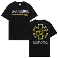 Summer Fashion Cotton T-shirt Mens Clothing Casual Tshirt Proud Paramedic EMT Emergency Medical Tech