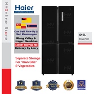 Haier-(516L) 4 Door Inverter Refrigerator / Fridge / Peti Sejuk 4 Pintu / Black Glass HRF-IG525AM(GB)