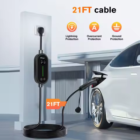 Junsun EV Charger Portable Level 1/2, 20FT Cable Electric Vehicle Charging Cable with NEMA 14-50P & 
