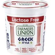 Farmers Union Australian Greek Style Mild Tasting Natural Yoghurt No Lactose, No Sugar 500g