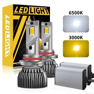 LED Headlight Bulb K5C K7C M6Y 110W 40000LM 12V Super Bright Dual Color Switch White/Yellow 6000K+30