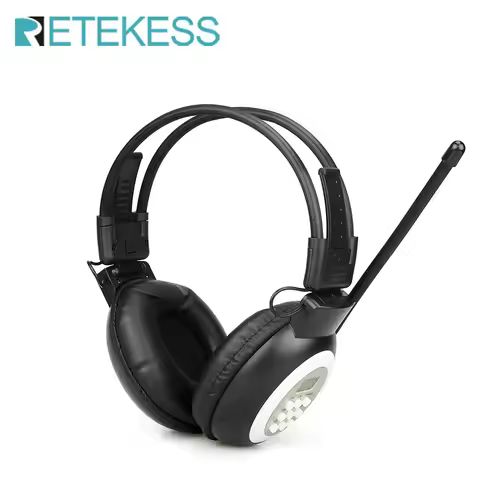 RETEKESS TR101 FM Headphone Radio Receiver Wireless Headset Radio Earphone Receiver Conference Inter