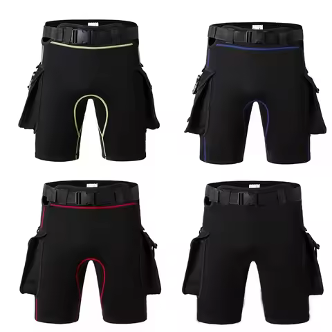 3mm Neoprene Wetsuit Tech Shorts Submersible Load Weight 2 Pocket Pants Bandage Pant Scuba Diving Eq