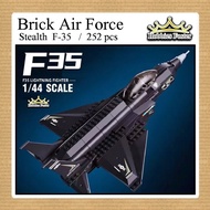 HBF Air MilitaryForce - DIY Toy Army War Plane Jet Fighter F35 Black Sluban - B0510