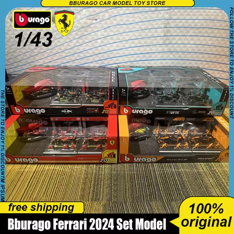 New In Stock Bburago 1:43 Red Bull Rb20 British Gp Set F1 Pit Pass Set Alloy Miniature Diecast Model