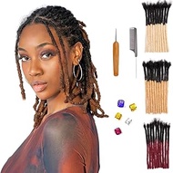 0.6 cm Thickness 8 Inch #T1B/30 100 Strands 100% Real Human Hair Dreadlock Extensions for Men and Wo