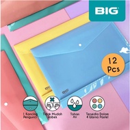 [ PACK OF 12 ] F4 Pastel Folio Button Folder / Plastic Document Folder Back File Folder MF-8311 / BI