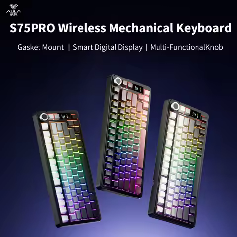 AULA S75 PRO Mechanical Keyboard 75% Custom Layout RGB Backlight Wireless Bluetooth Gaming Keyboard 