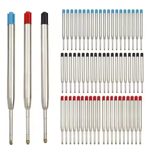 5/20Pcs Metal Ballpoint Pen Refills 20Pcs Medium Point Ink Rods 1.0mm Ballpoint Pen Refills For Park
