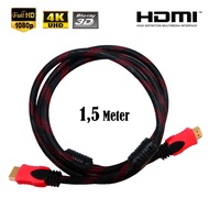 Kabel HDMI to HDMI Support 4K 3D Gold Plate Untuk TV Proyektor PC Laptop Panjang 1.5M